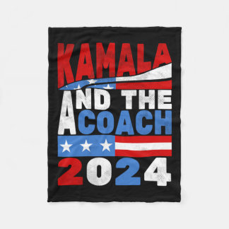 Kamala And The Coach Cat Lady Election 2024  Fleece Blanket