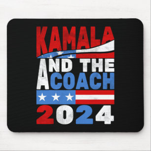 Kamala And The Coach Cat Lady Election 2024  Mouse Pad