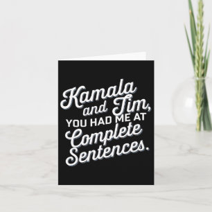Kamala And Tim You Had Me At Complete Sentences 1 Card