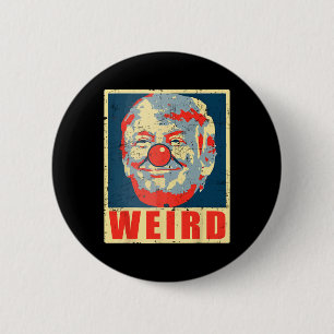 Kamala Anti Trump Clown Vintage Retro Trump Weird  6 Cm Round Badge