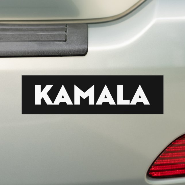 Kamala black and white modern bold typography bumper sticker (On Car)