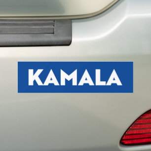 Kamala blue and white modern bold typography bumper sticker