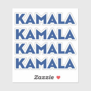 Kamala blue modern bold typography four stickers