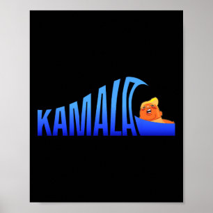 Kamala Blue Wave Over Trump Harris For President Poster