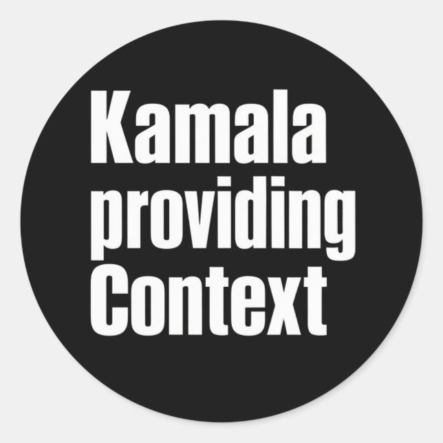 Kamala Brat Lime Green Providing Context Classic Round Sticker (Front)