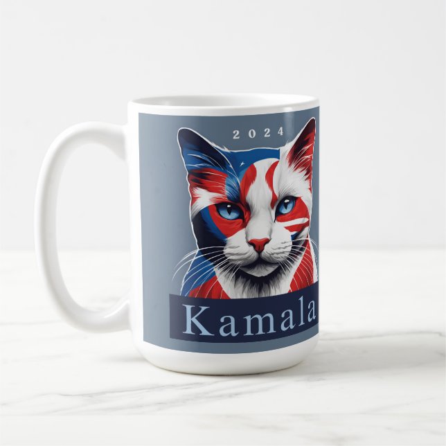 Kamala Cat 2024 US election Democrat Coffee Mug (Left)