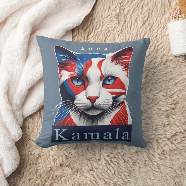 Kamala Cat 2024 US election Democrat Cushion (Blanket)