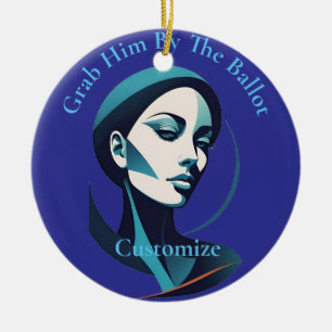 Kamala Cat Lady 2024 Ballot Thunder_Cove Ceramic Ornament