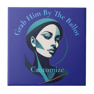 Kamala Cat Lady 2024 Ballot Thunder_Cove Ceramic Tile
