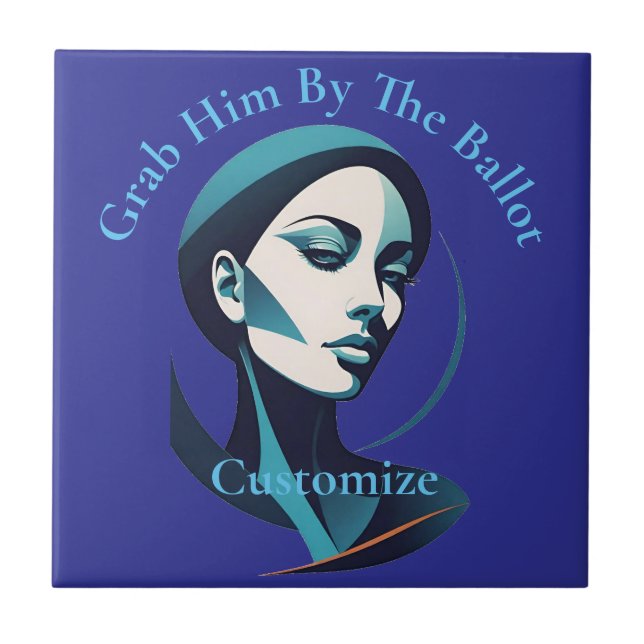 Kamala Cat Lady 2024 Ballot Thunder_Cove Ceramic Tile (Front)