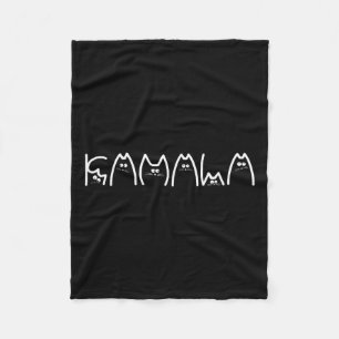 Kamala Cat Typography Alphabet Cute Funny Saying Q Fleece Blanket