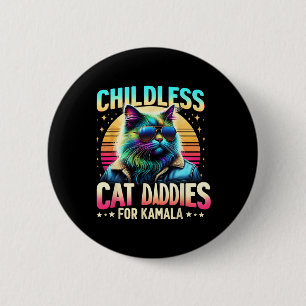 Kamala Childless Cat Daddies For Kamala Black Cat 6 Cm Round Badge