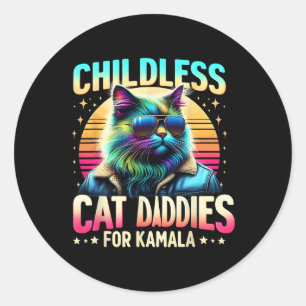 Kamala Childless Cat Daddies For Kamala Black Cat Classic Round Sticker