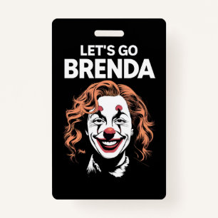 Kamala Clown Let's Go Brenda ID Badge