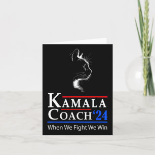 Kamala Coach 2024 When We Fight We Win Cat Ladies Card