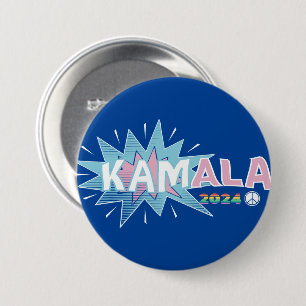 KAMALA COMIC MADAM PRESIDENT KAMALA HARRIS 2024 7.5 CM ROUND BADGE