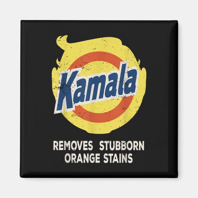 Kamala Detergent Removes Stubborn Orange Stains Magnet (Front)
