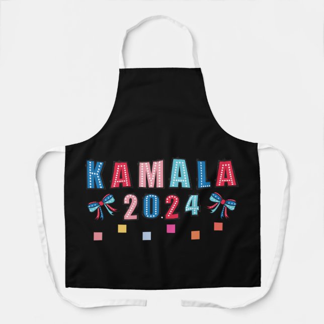 Kamala for 2024. Black Colour. All-Over Print Apro Apron (Front)