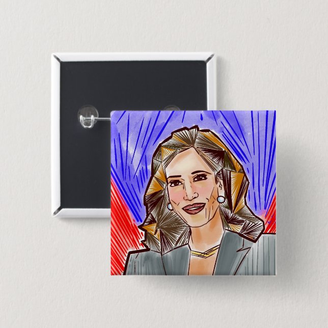 Kamala for President 15 Cm Square Badge (Front & Back)