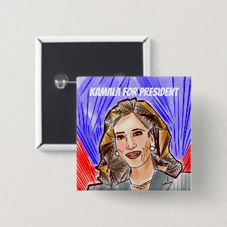 Kamala for President 15 Cm Square Badge