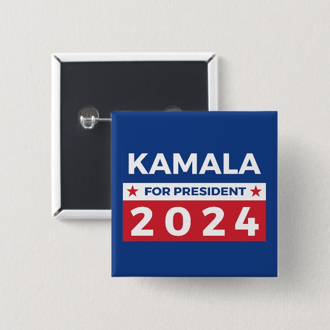 Kamala for President 2024 15 Cm Square Badge (Front & Back)