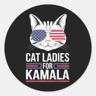 Kamala For President - Cat Lady Uni Classic Round Sticker