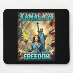 Kamala For President Slogan Statue Liberty Pro Har Mouse Pad