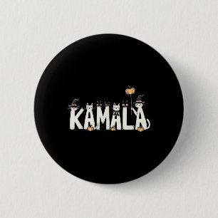 Kamala Halloween Cat Lover Witch Name Design 6 Cm Round Badge