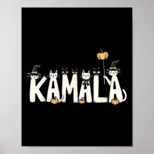 Kamala Halloween Cat Lover Witch Name Design  Poster