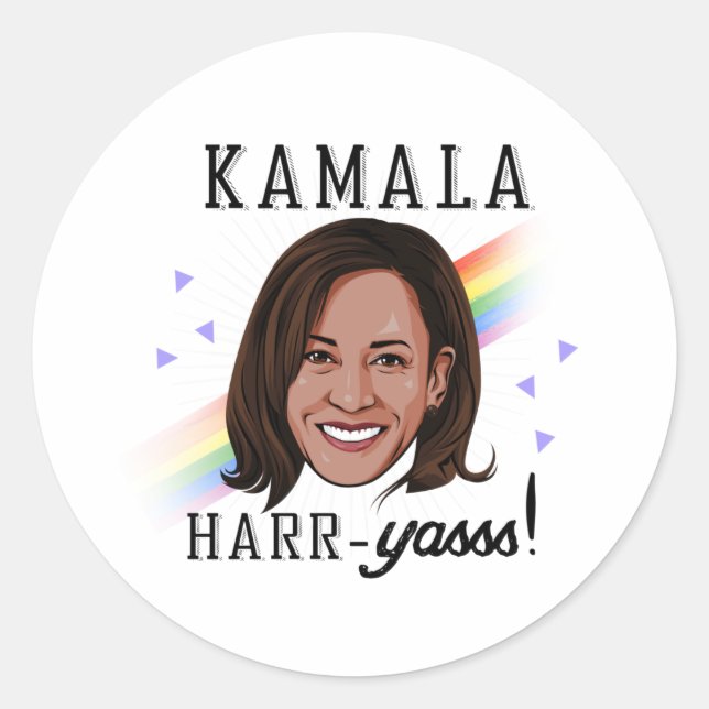 Kamala Harr-Yasss Classic Round Sticker (Front)