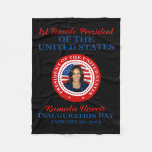 Kamala Harris 1st Female President Inauguration Pa Fleece Blanket