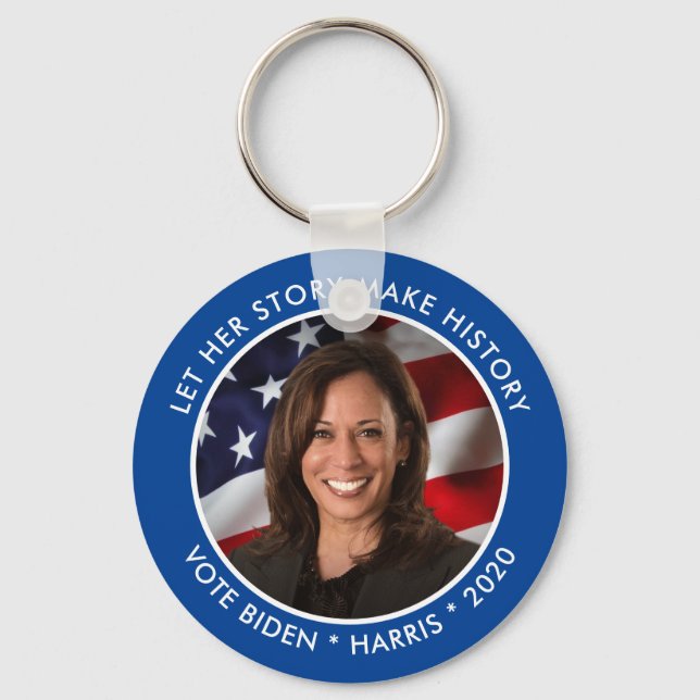 Kamala Harris 2020 Collectible Keepsake Photo Key Ring (Front)