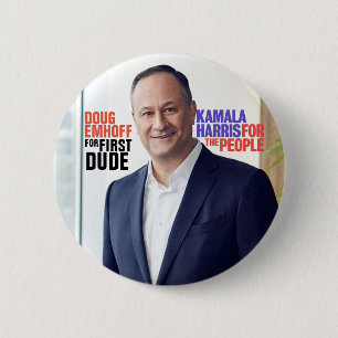 Kamala Harris 2020 "Douglas Emhoff for First Dude 6 Cm Round Badge