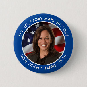 Kamala Harris 2020 Historic Collectible Photo 6 Cm Round Badge