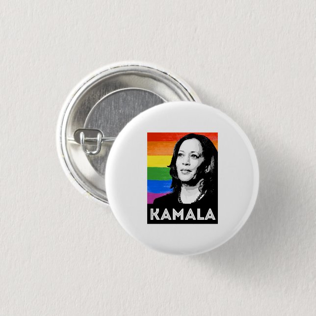 KAMALA HARRIS 2020 PRIDE POSTER 3 CM ROUND BADGE (Front & Back)