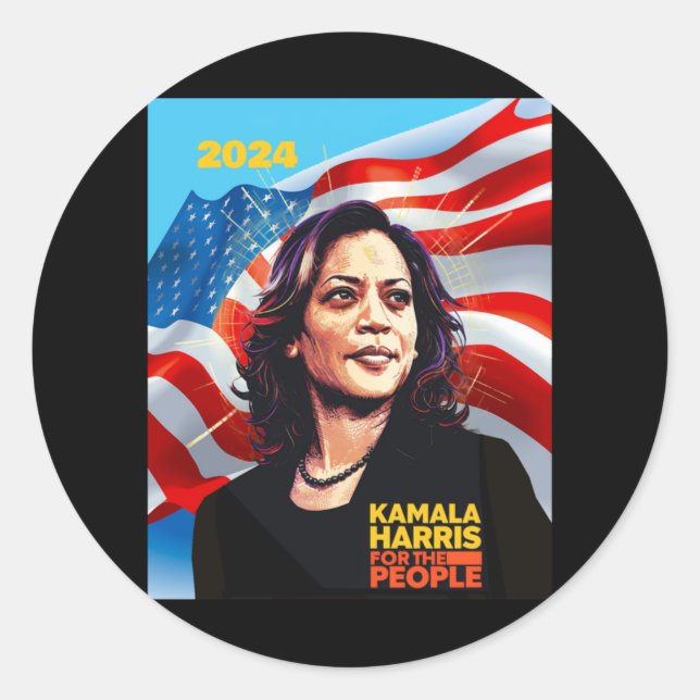 Kamala Harris 2024 2  Classic Round Sticker (Front)