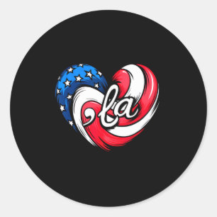 Kamala Harris 2024 American Flag Heart Comma La Pa Classic Round Sticker