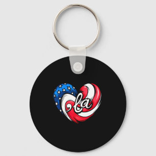 Kamala Harris 2024 American Flag Heart Comma La Pa Key Ring