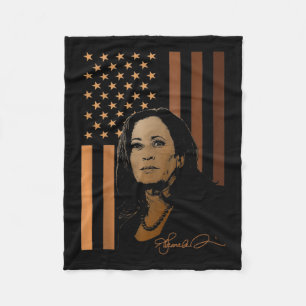 Kamala Harris 2024 American Flag Madam President E Fleece Blanket