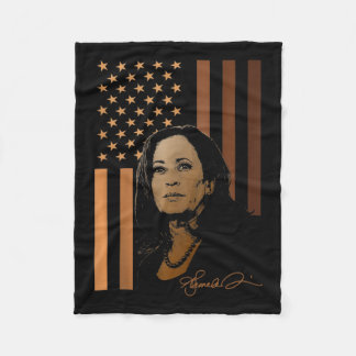 Kamala Harris 2024 American Flag Madam President E Fleece Blanket