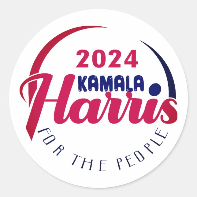 KAMALA HARRIS 2024 CLASSIC ROUND STICKER (Front)
