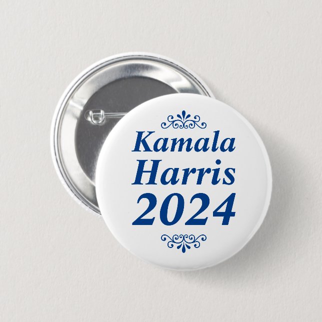 Kamala Harris 2024 Custom Text & Colours Ornaments 6 Cm Round Badge (Front & Back)