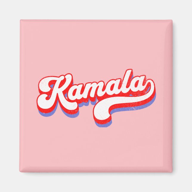 Kamala Harris 2024 Cute 2024 Election Hot Pink Magnet (Front)