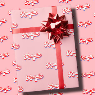 Kamala Harris 2024 Cute 2024 Election Hot Pink Wrapping Paper