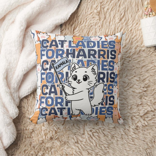 Kamala Harris 2024 Election Cat Ladies President Cushion (Blanket)
