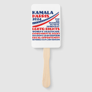 Kamala Harris 2024 Election Democrat Platform Hand Fan