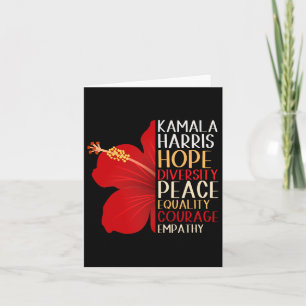 Kamala Harris 2024 Election Hope Equality Hibiscus Card