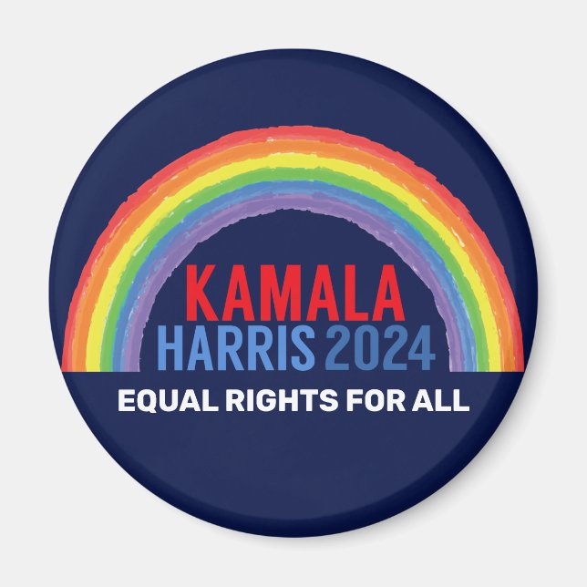 Kamala Harris 2024 Election Rainbow LGBTQ Magnet (Front)