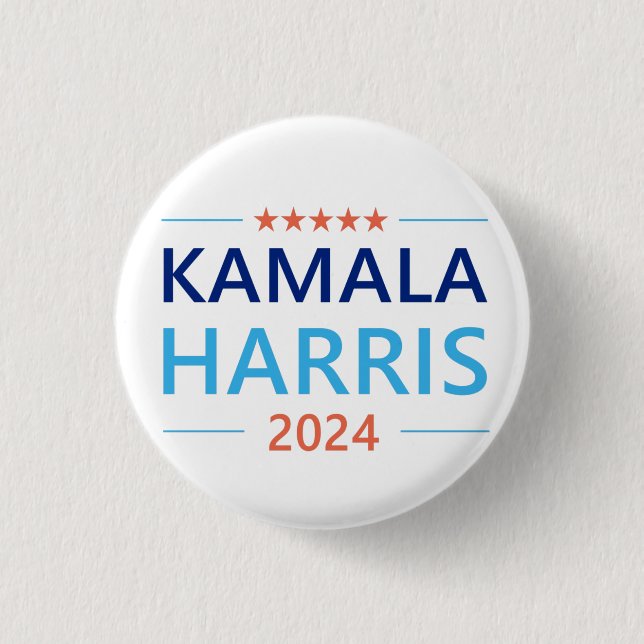 Kamala Harris 2024 for President 3 Cm Round Badge (Front)