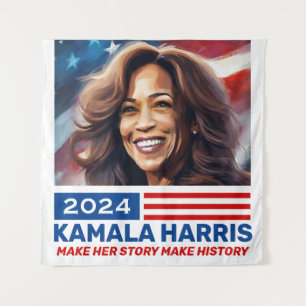Kamala Harris 2024 for President Banners Tapestry